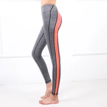 Hot sale women sports tights fitness running yoga pants stripe sposrts wear Female Exercise Leggings Sport Trousers