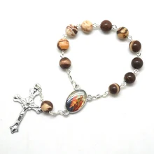 Святая семья десять лет четки 8 мм круглые каменные бусины