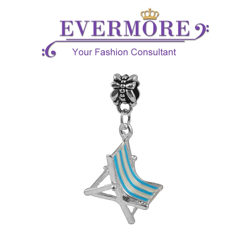 

Unique Design Beach Chair Pendants Metal Alloy Charms Beads fit Pandora Charm Bracelet Bangles