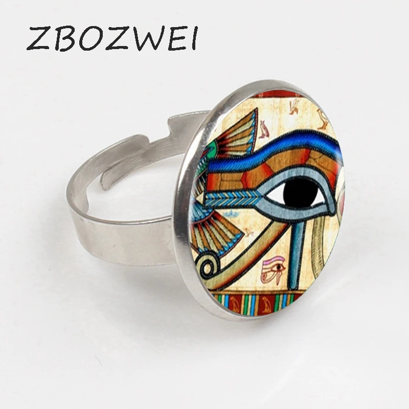

ZBOZWEI 2018 Ancient Egypt Egyptian The Eye of Horus ( Wedjat Eye ) Ring Statement Silver Ring For Women Dress Accessories gift
