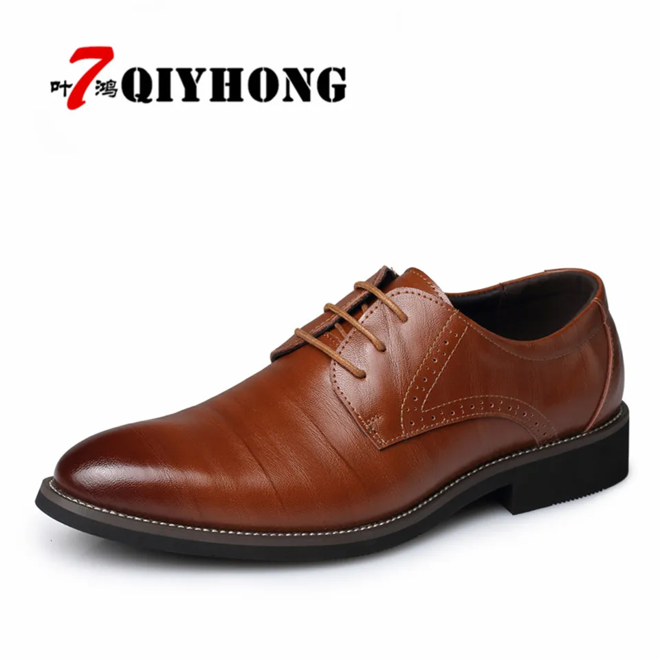 

Business Men's Basic Flat Super fiber Leather Gentle Wedding Dress Shoes Luxury Brand Formal Wearing British Vintage Style Shoes