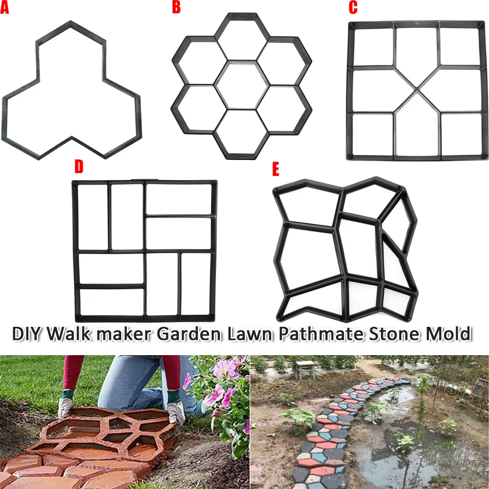 

Garden Paving Pavement Mold Patio Concrete Stone Path Walk Maker Reusable Mould