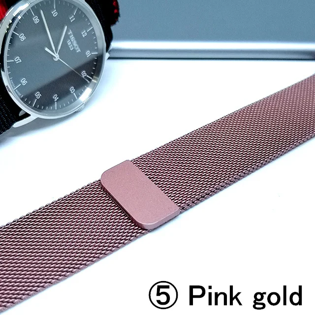 Для Apple Watch, версии 4 40 мм 44 мм роскошный кожаный ремешок для часов, Миланская петля, браслет Нержавеющая сталь ремешок для наручных часов iwatch серии 4/3/2/1 38 мм 42 мм - Цвет ремешка: pink gold