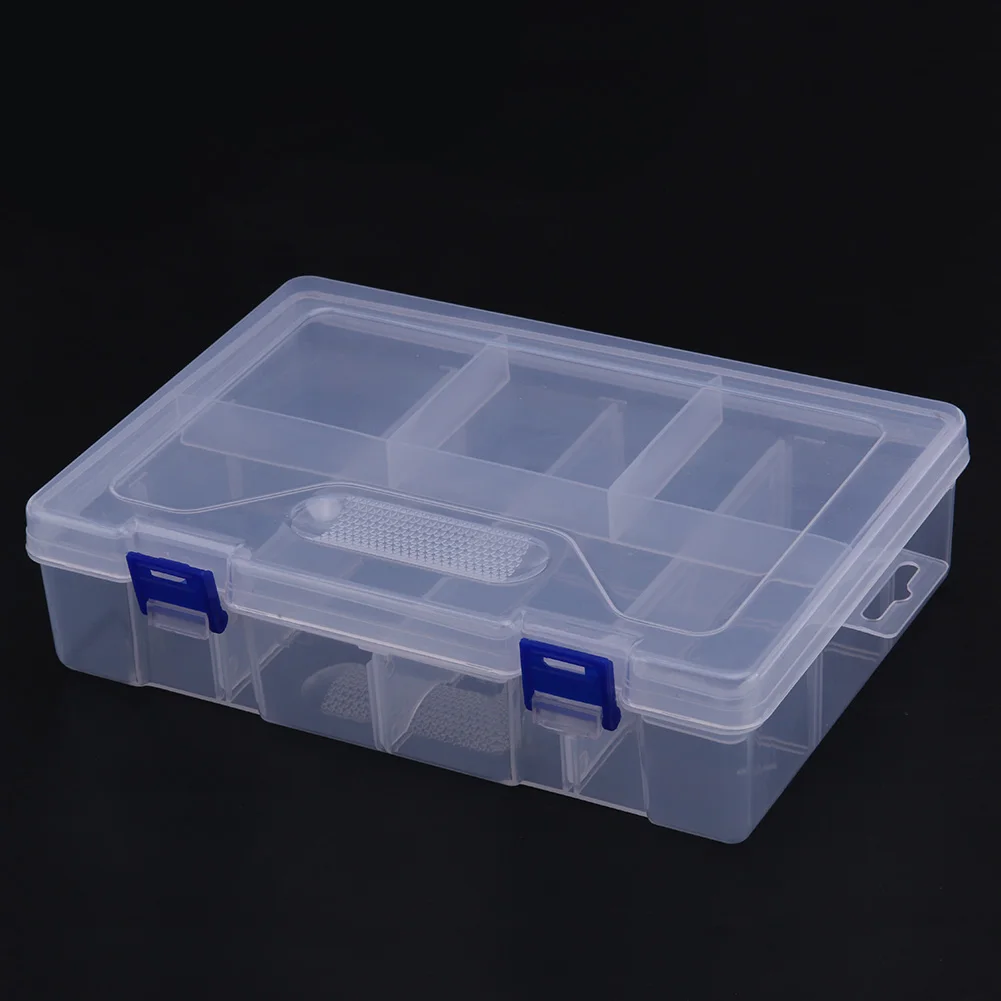Двухслойный 8 Сетчатый Контейнер для хранения, прозрачная пластиковая коробка, аппаратная коробка для инструментов, органайзер для макияжа, шкатулка для украшений E5M1