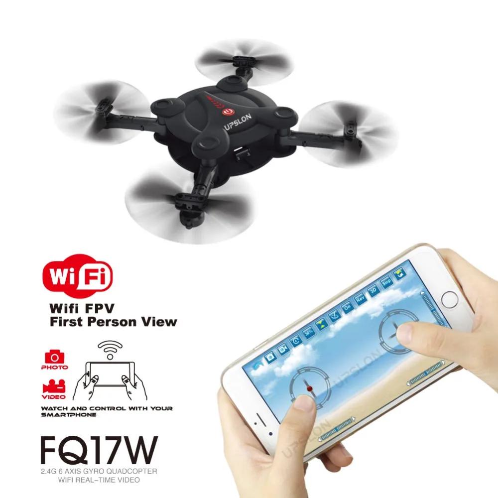 Upslon 2017 FQ777 FQ17W Mini Pocket font b Drone b font Wifi FPV 0 3MP Camera