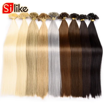 

22 inch Fusion Hair Extensions Straight Machine Made Synthetic Nail Hair Keratin Pre Bonded 100pcs/pack