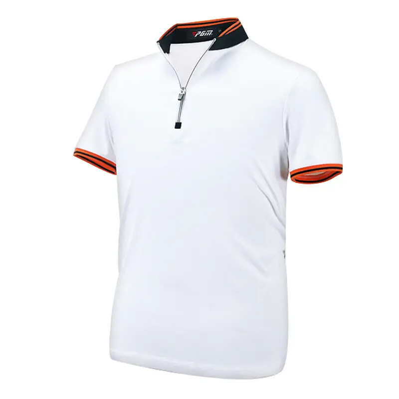 PGM Golf Clothing Men's Golf Polo shirts Summer Breathable Elastic Golf Short Sleeved Uniforms