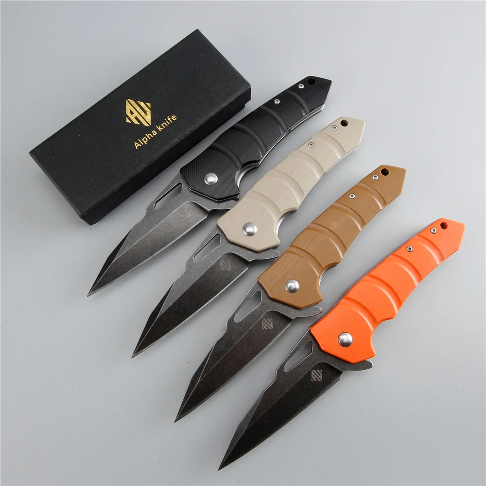 

New fishing triangle knife folding survival camping tactical hunting pocket combat military stainless steel v d2 blade knife g10