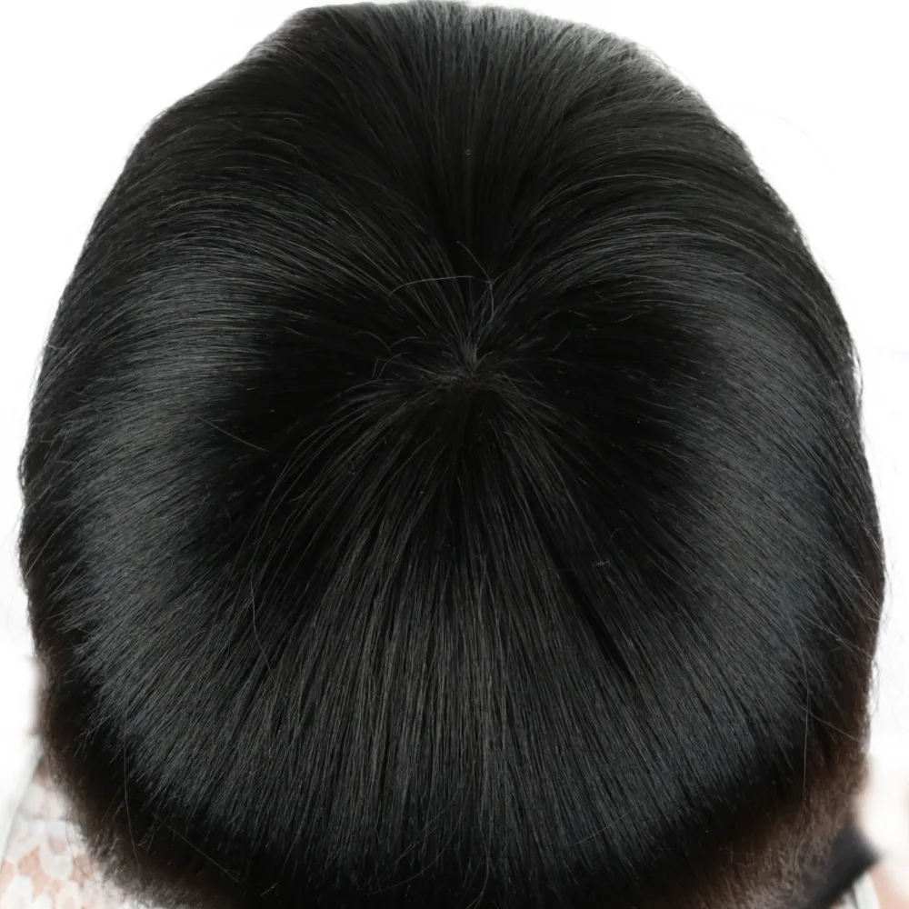 Deyngs Black Long Yaki Straight Side Wigs with Side Bangs Hairstyle Synthetic Wig for Woman Can Be Curled Wigs Heat Resistant 24Inch (2)