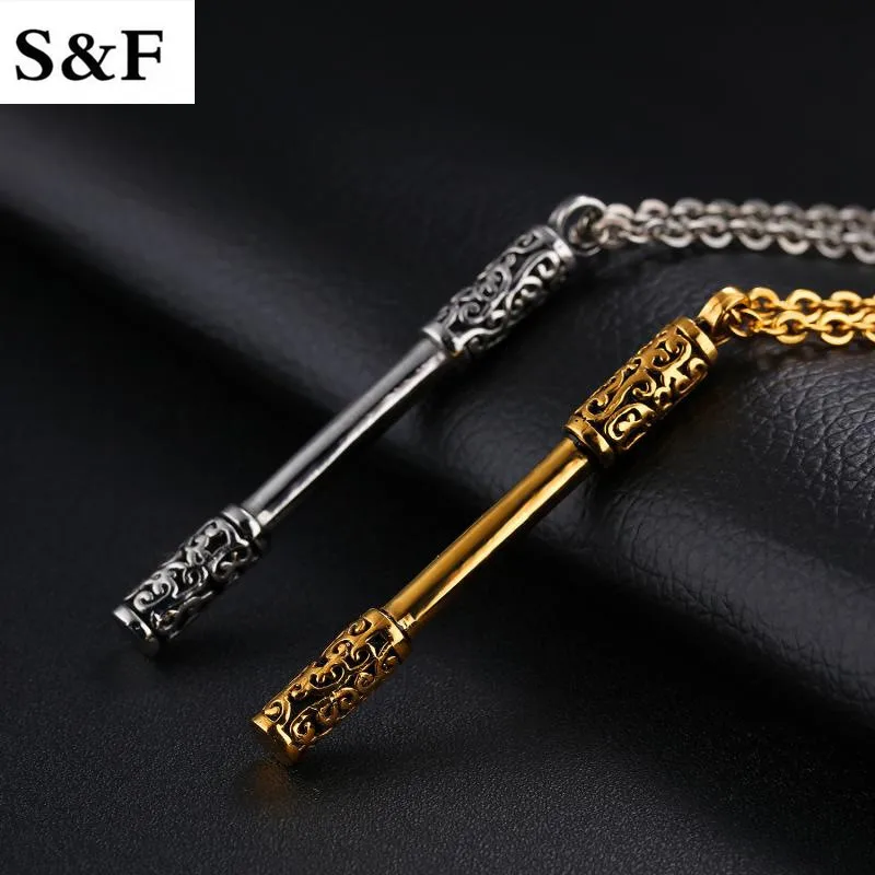 

59MM Stainless Steel Monkey King Golden Cudgel Pendant Journey to the West Weapon Accessories China Sticks Club Baton Jewelrys