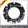 Yuniki Infrared 12pcs Laser IR LED board for MTV Lens CCTV IP cameras night vision (Diameter: 45mm) ► Photo 2/5
