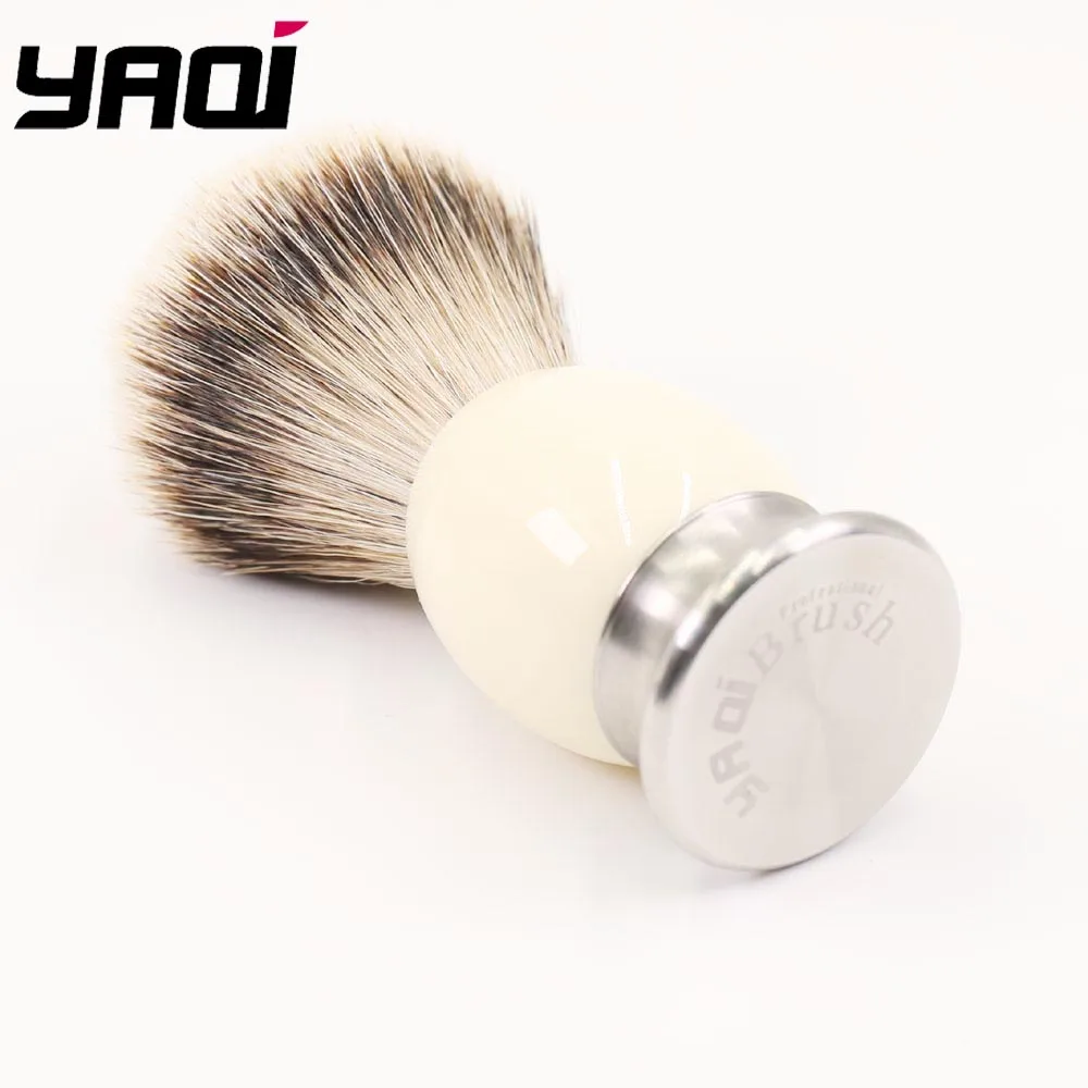 Yaqi 21 мм металлическая и акриловая ручка кисточка для бритья барсука|badger shaving