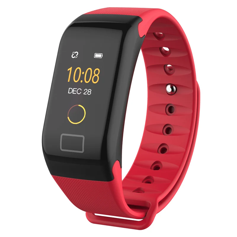 F1 Plus, умный Браслет, цветной экран, кровяное давление, фитнес-трекер, пульсометр, смарт-браслет, спортивный, для Android, IOS, PK, MiBand - Цвет: Smart Band Red