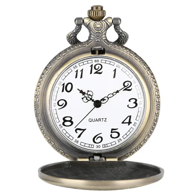 Стимпанк кварцевые карманные часы на цепочке цепочки и ожерелья часы для медсестры Светлана серии Бронзовый арабские цифры белый