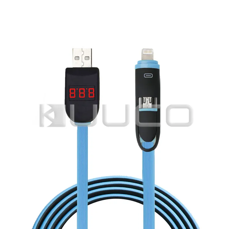 

USB Voltmeter/Ammeter USB Cable/Tester 2in1 Charging Monitor Meter Dual Laser Perspective Display for Android Phone/Apple Phone