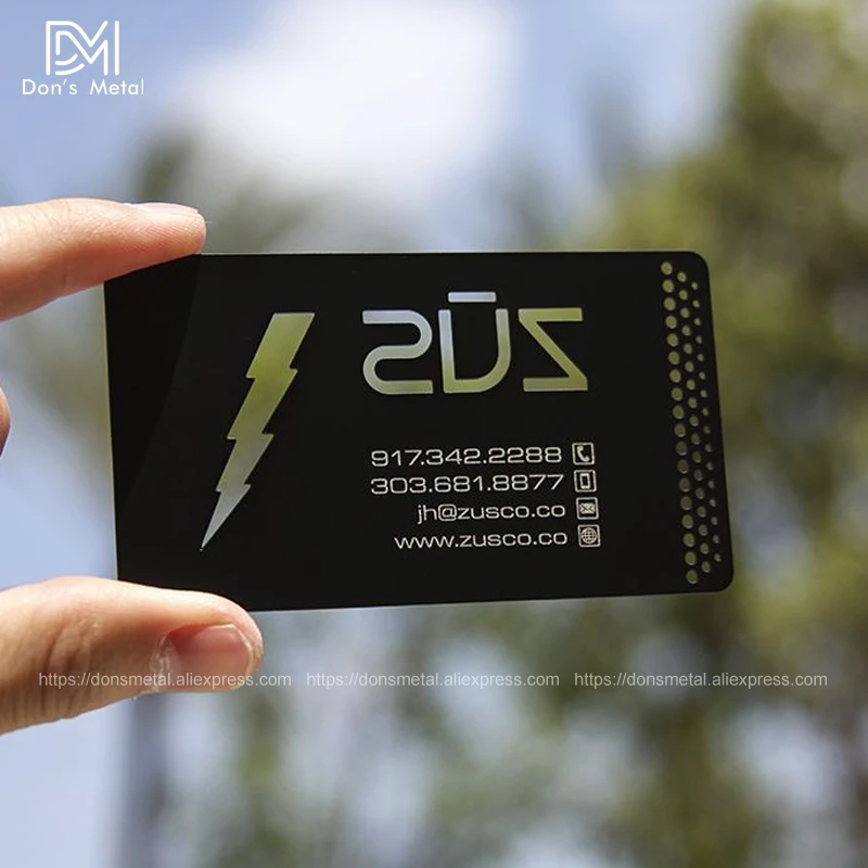 - Personalized classic cutout and lots holed punching quality stainless steel business metal card