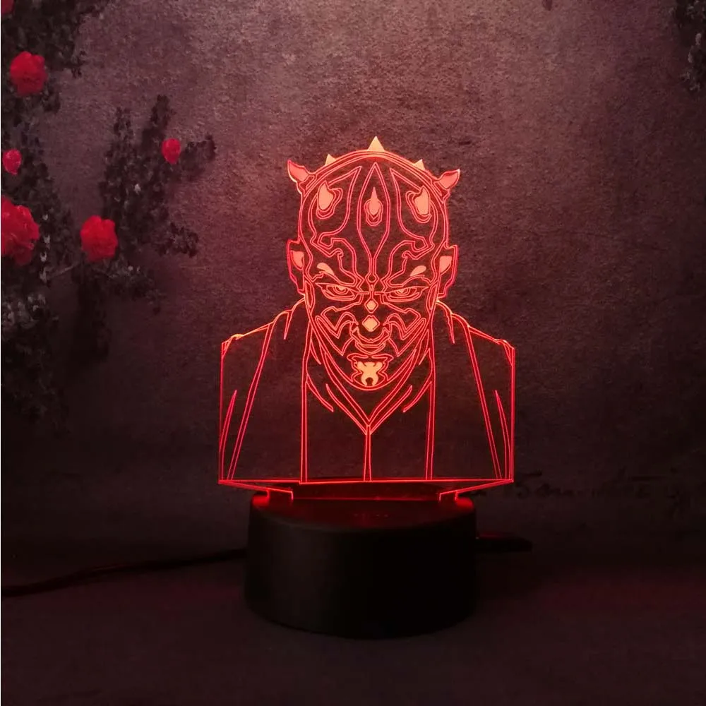 Хит 2019 Звездные войны Рыцарь Джедай 3D Визуальный светодиодный ночник для сна