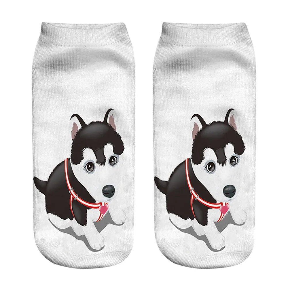 Забавные женские носки, весенние теплые носки унисекс в стиле Харадзюку с объемным рисунком собаки для девочек, высококачественный носок, хлопковые носки с милыми собачками и мопсами@ 50