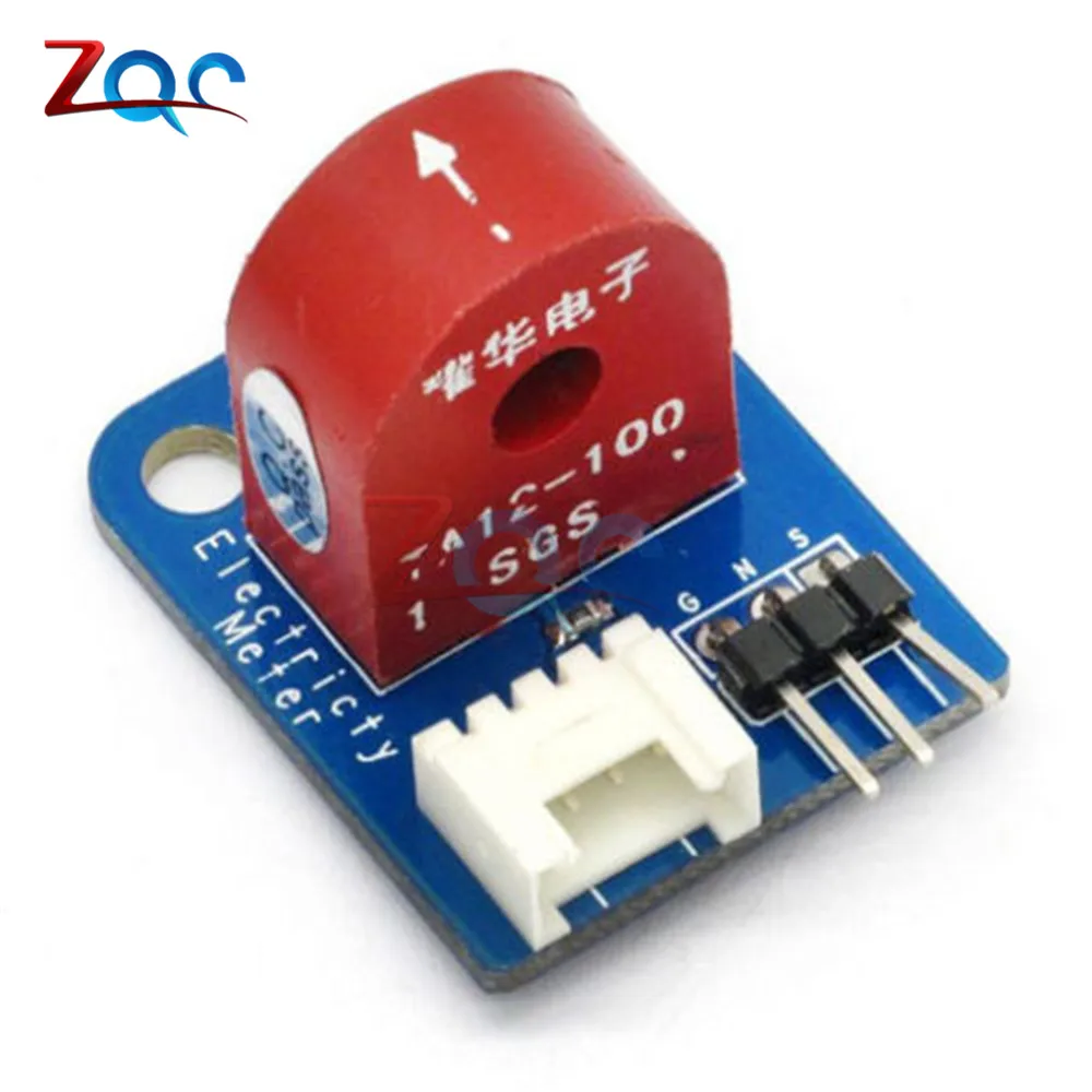 

AC 5A Ammeter Electricity Sensor Module Board For Arduino Analog Current Meter Module Brick 5V I/O A12-100 Current Transformer