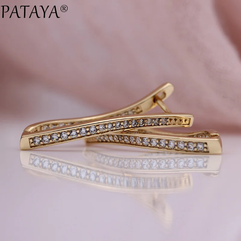 Single Row Micro-wax Inlay Natural Zircon Long Earrings - Image 4