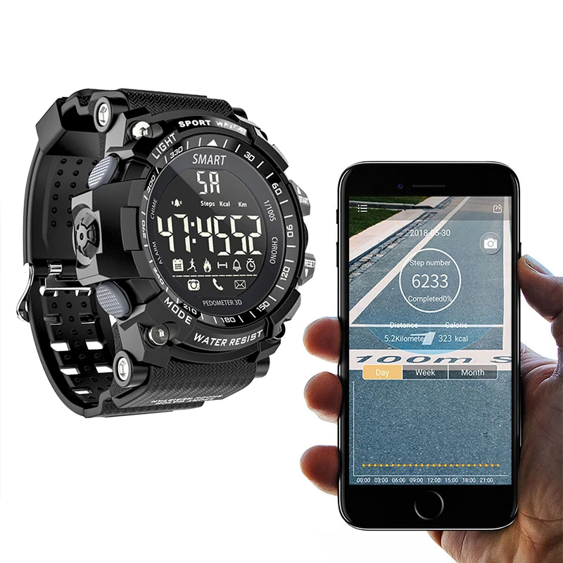 Waterproof Smart Watch EX16 Bluetooth Clock Notification Remote Control Pedometer Sport Watch Outdoor Swimming Men Smartwatch