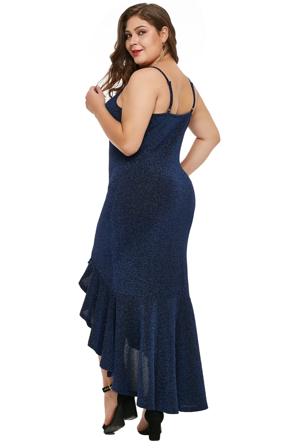 Navy-Blue-True-Shine-Plus-Size-High-low-Dress-LC610939-5-2