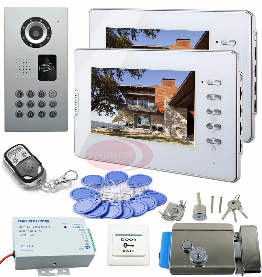 

Video Intercom With Electric Lock IP65 Waterproof Intercom Camera + Wireless Remote Control Wired Video Door Phone Rfid & Code