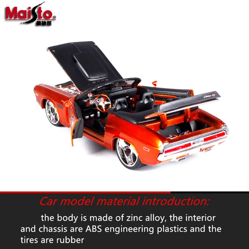Maisto 1:24 1970 Dodge Chal Challenger моделирование сплав модель автомобиля украшение коллекция