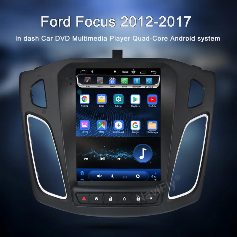 Discount NaviFly Tesla style IPS Screen Auroradio GPS navigation Android 8.1 Car multimedia player for Ford FOCUS 2012-2017 1