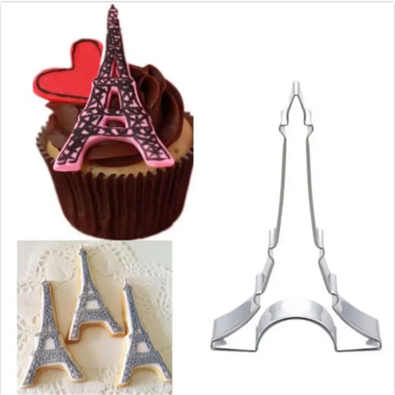

1 Pcs Eiffel Tower Cookie Tool Cutter Biscuit Press Icing Set Stamp Mold Stainless Steel Modelling Tools Molds For Plaster