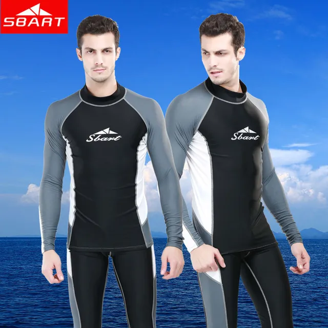 Buy Sbart mens swim tops long sleeve swimsuit