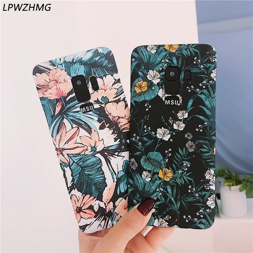 

LPWZHMG 3D Floral Patterned Matte Case For Samsung S9 Hard PC Back Cover Anti-knock Night Light Phone Cases For Samsung S9 Plus