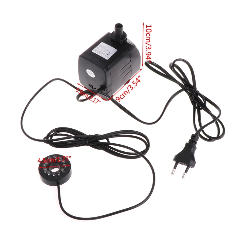 

AquariumSubmersible Pump 25W 960L/h Submersible Fountain Pool Water Pump 12 LED Light Fish Tank Aquarium Pond Hydroponic EU Plug