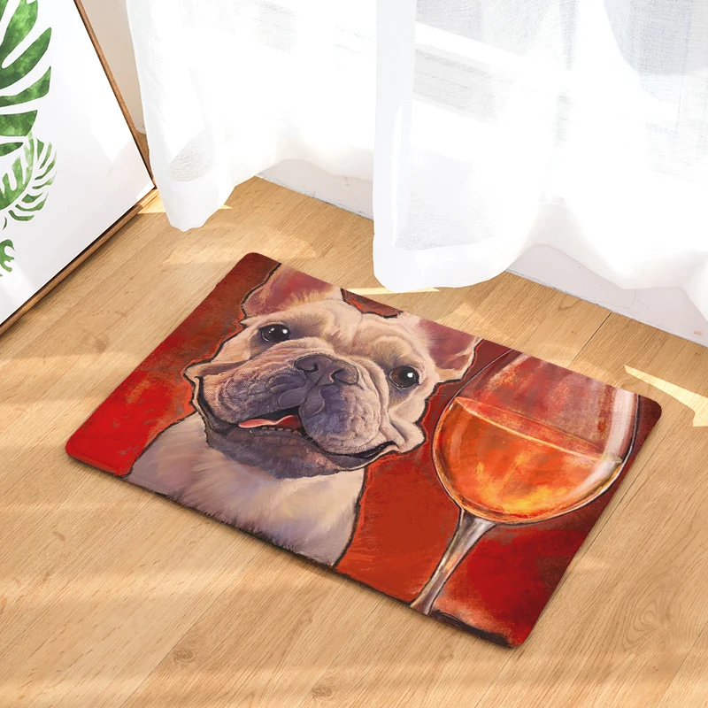 New Doormat Carpets Personality oil painting dog Print Mats Floor Kitchen Bathroom Rugs 40X60or50x8