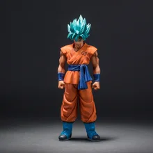 MSP Dragon Ball Z Super Saiyan God Son Goku Action Figure Blue Hair Goku 25CM DragonBall PVC Collection Model Toy Doll