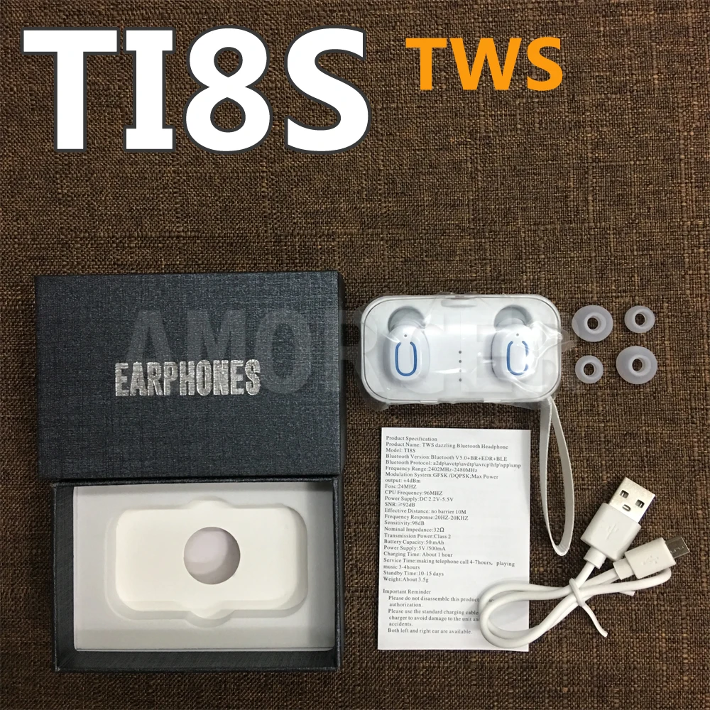 

2019 T18S Wireless Headset Bluetooth Earphone Mini Stereo Sound tws Earbuds wtih Mic TI8S Earhones for Android ios 5/30/50PCS