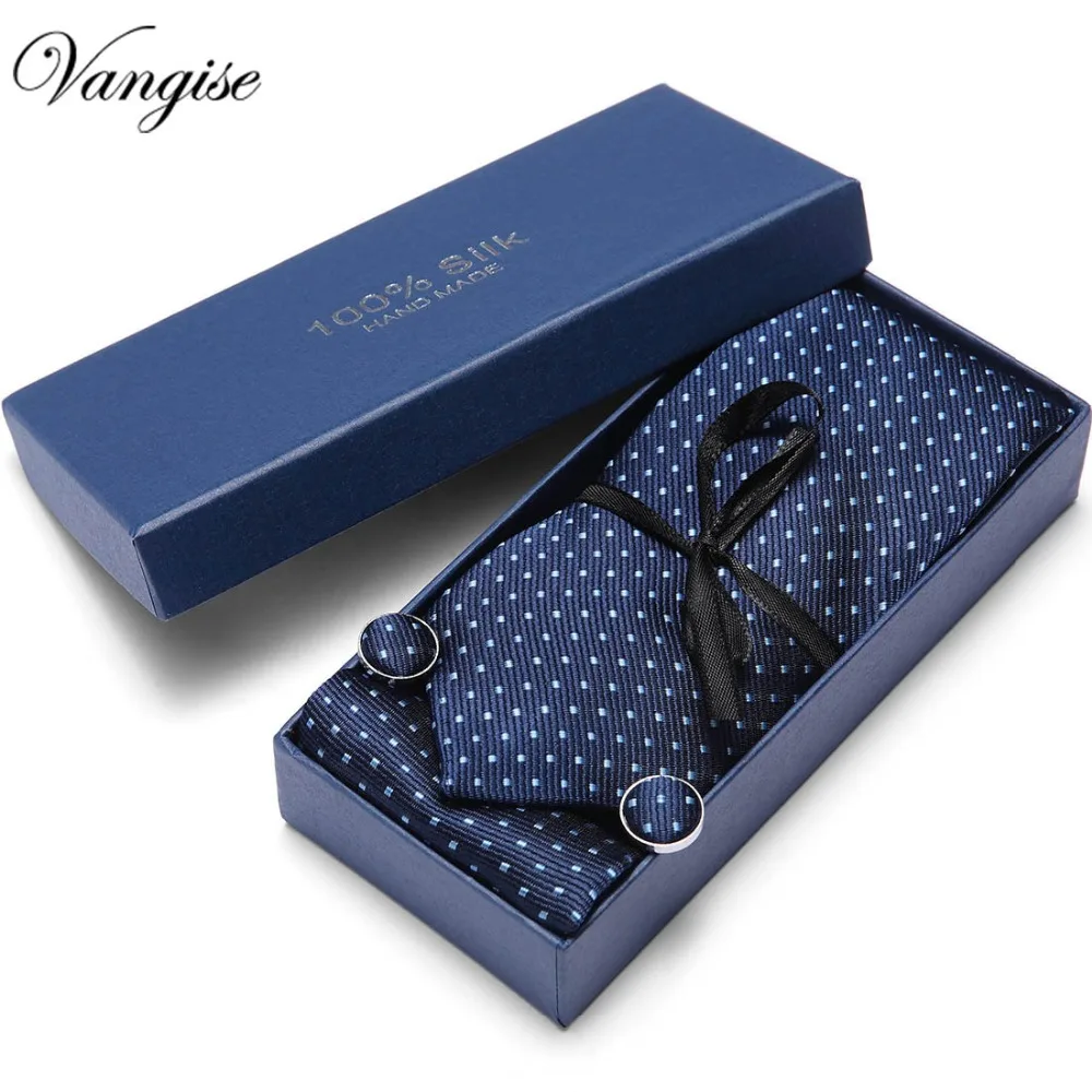  Men's 100% Silk Wedding Party Banquet Ties Handkerchief Cufflink Set Pink Checks Dots Pocket Square
