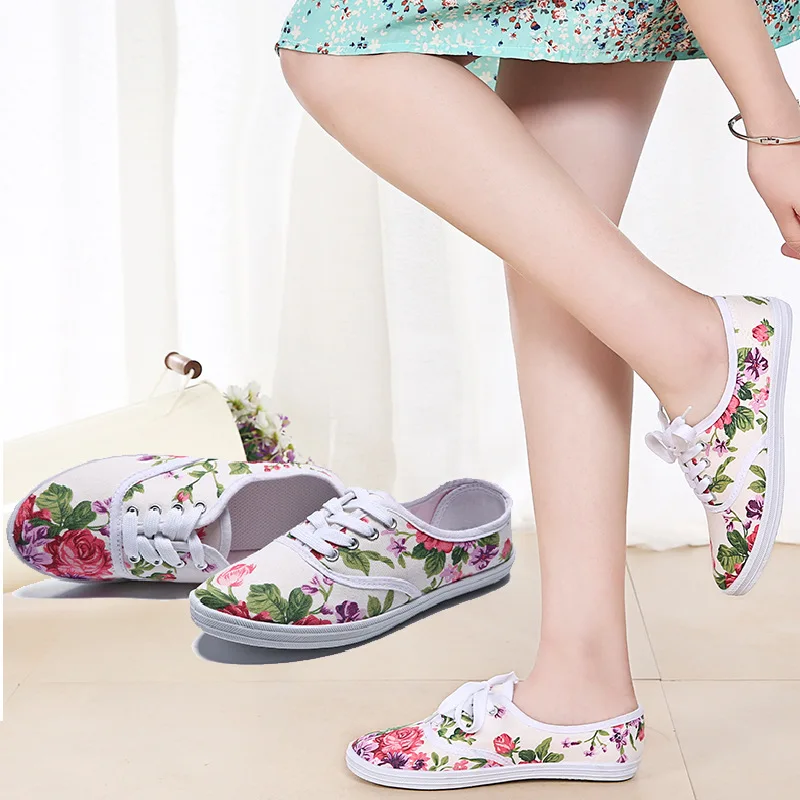 floral canvas shoes womens