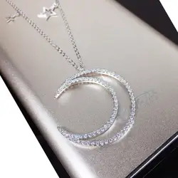 Best качество 925 стерлингового серебра 100% оригинальные кристаллы от Swarovski подвески для женщин Луна Макси ожерелье