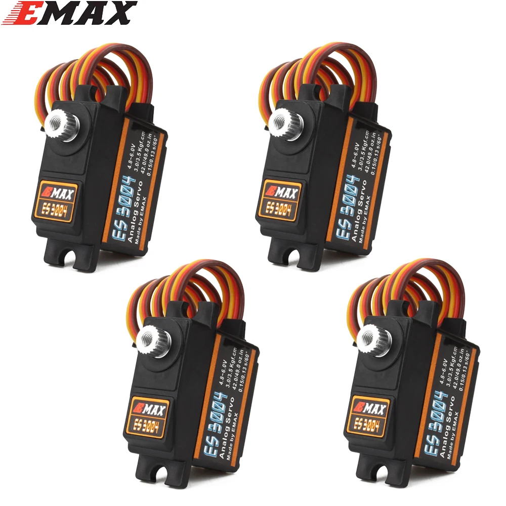 

EMAX ES3004 20g 3.5kg 0.13sec 23T Metal Gear Analog Servo For RC Airplane ES3104 upgrade