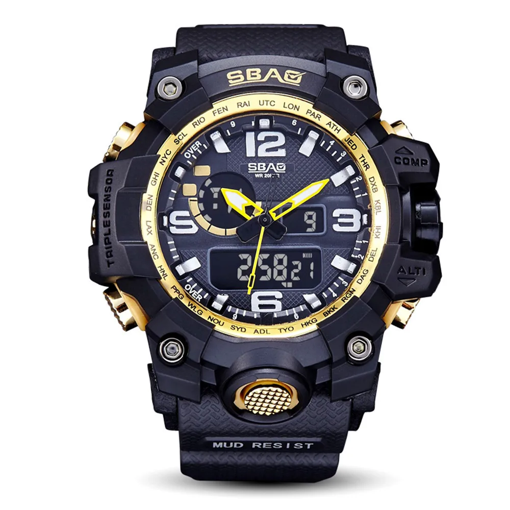 

Men s Outdoor Sports Wrist Watches Mens Digital Electronic Wath Male Clock LED Display Water Resistant Wristwatches Men Relogio