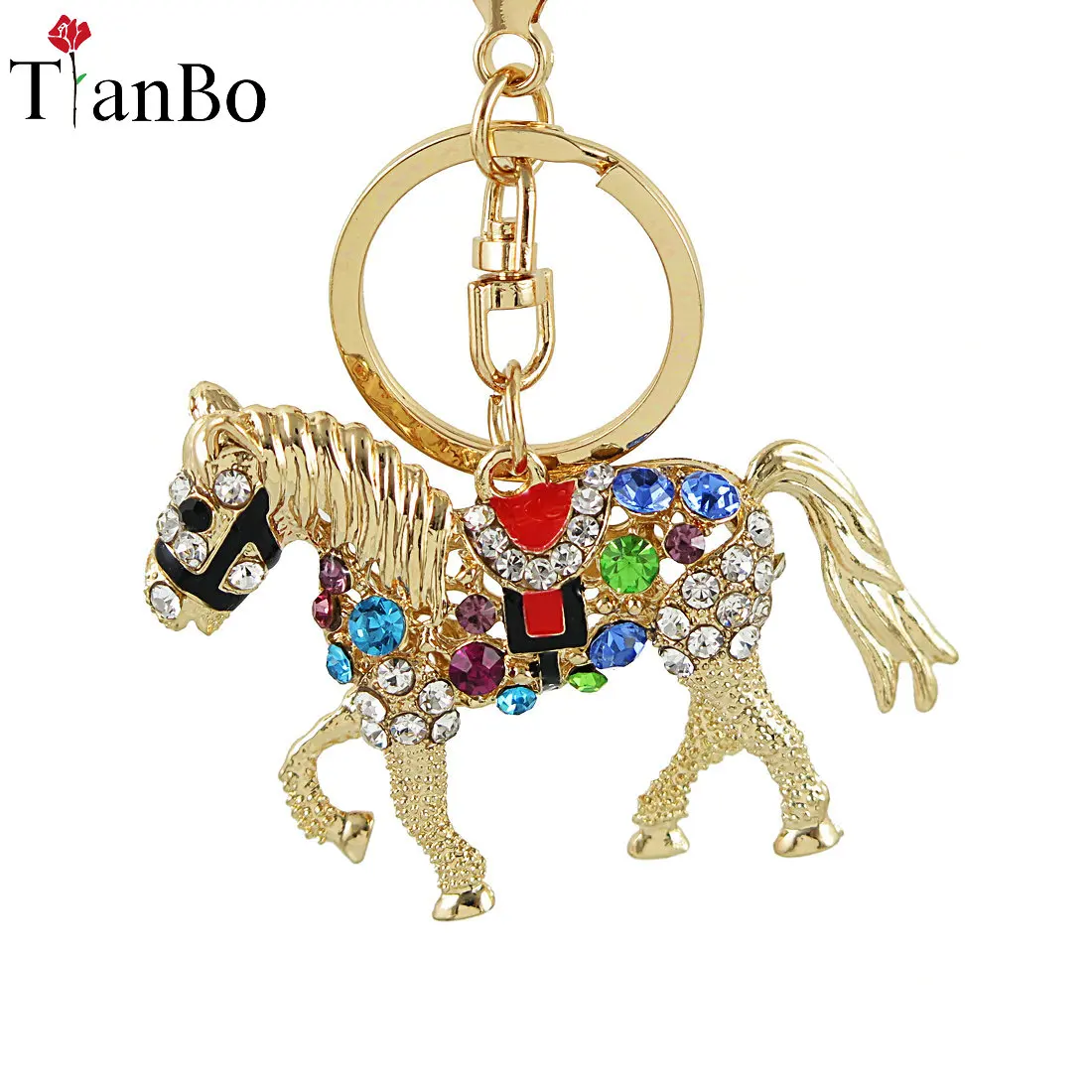 Unique Multicolor Crystal Horse Metal Bag Pendant Key Holder Keyring Keychain For Car Best Gift Unique Multicolor Crystal Horse Metal Bag Pendant Key Holder Keyring Keychain For Car Best Gift