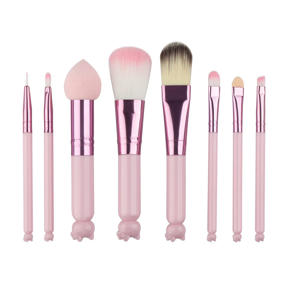8pcs/set Cute Cat Head Makeup brush Professional Brushes kit Foundation