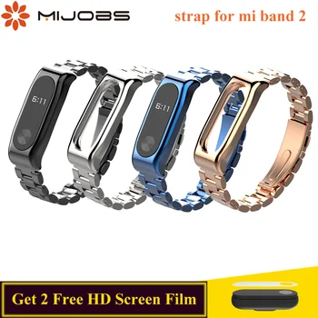 

Mijobs Mi Band 2 Strap Metal Bracelet Smart Band Accessories for Xiaomi mi band 2 Strap Stainless Steel Bracelet Mi band 2 Strap