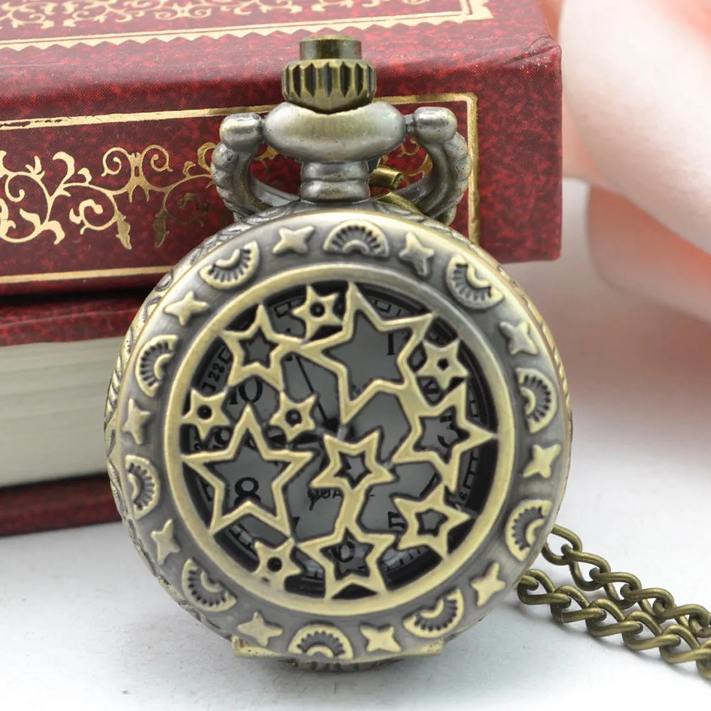 

1PCS Copper Pocket Watch 2019 Simple Multi-style Case Cover Digital Scale Vintage Quartz Pocket Watch Grandpa necklace Gift a5