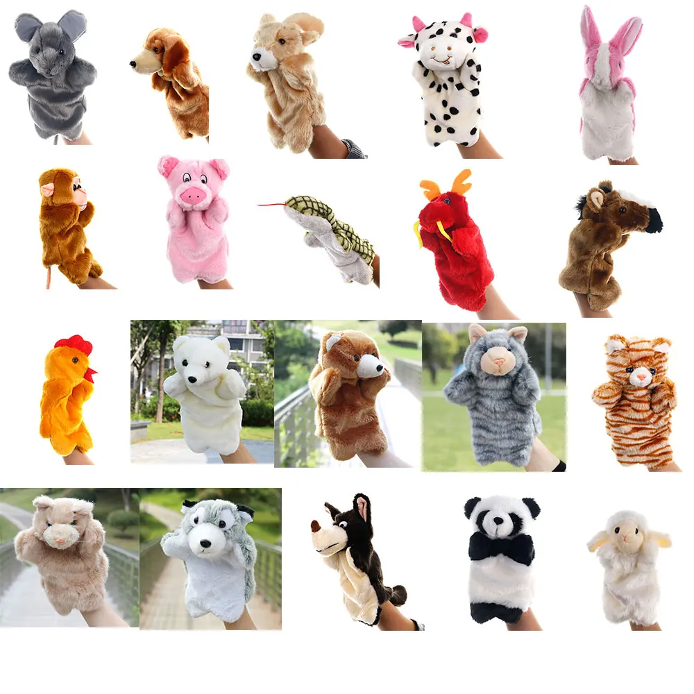 

Animal Hand Puppet Dolls Plush Elephant Panda Cat Hand Doll Learning Educational Marionetas Marionetes Fantoche Puppets Muppets