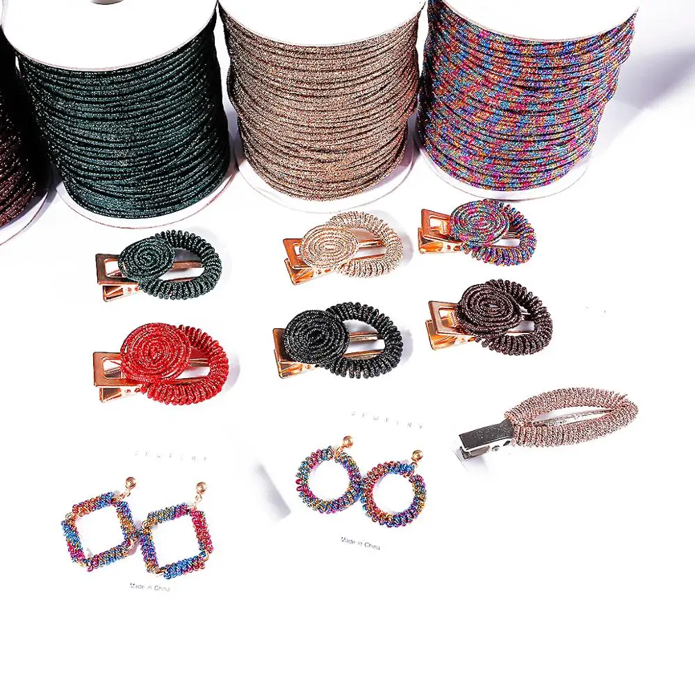 2 мм, 5 м, металлическая мягкая алюминиевая проволока, обернутая нить для серьги, ожерелья, украшения для волос, сделай сам, ювелирное изделие, ремесло, ремесло, швейная нить