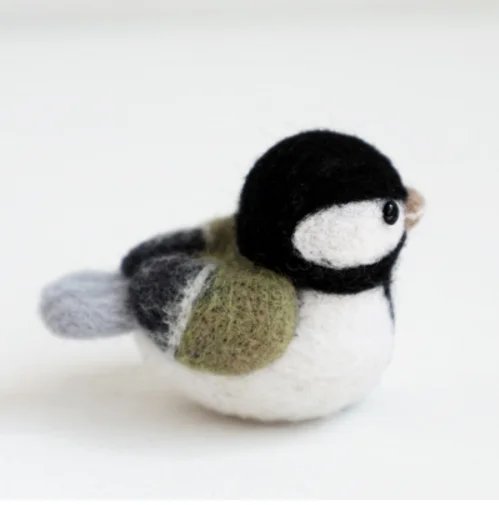 Small animal parrot sparrow bird wool needlepoint kit wool felt needle felting pendant craft needlecraft DIY handmade