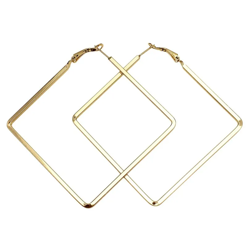 Большие квадратные геометрические современные серьги-гвоздики для женщин полые Очаровательные золотые серьги вечерние свадебные модные ювелирные изделия Bijoux