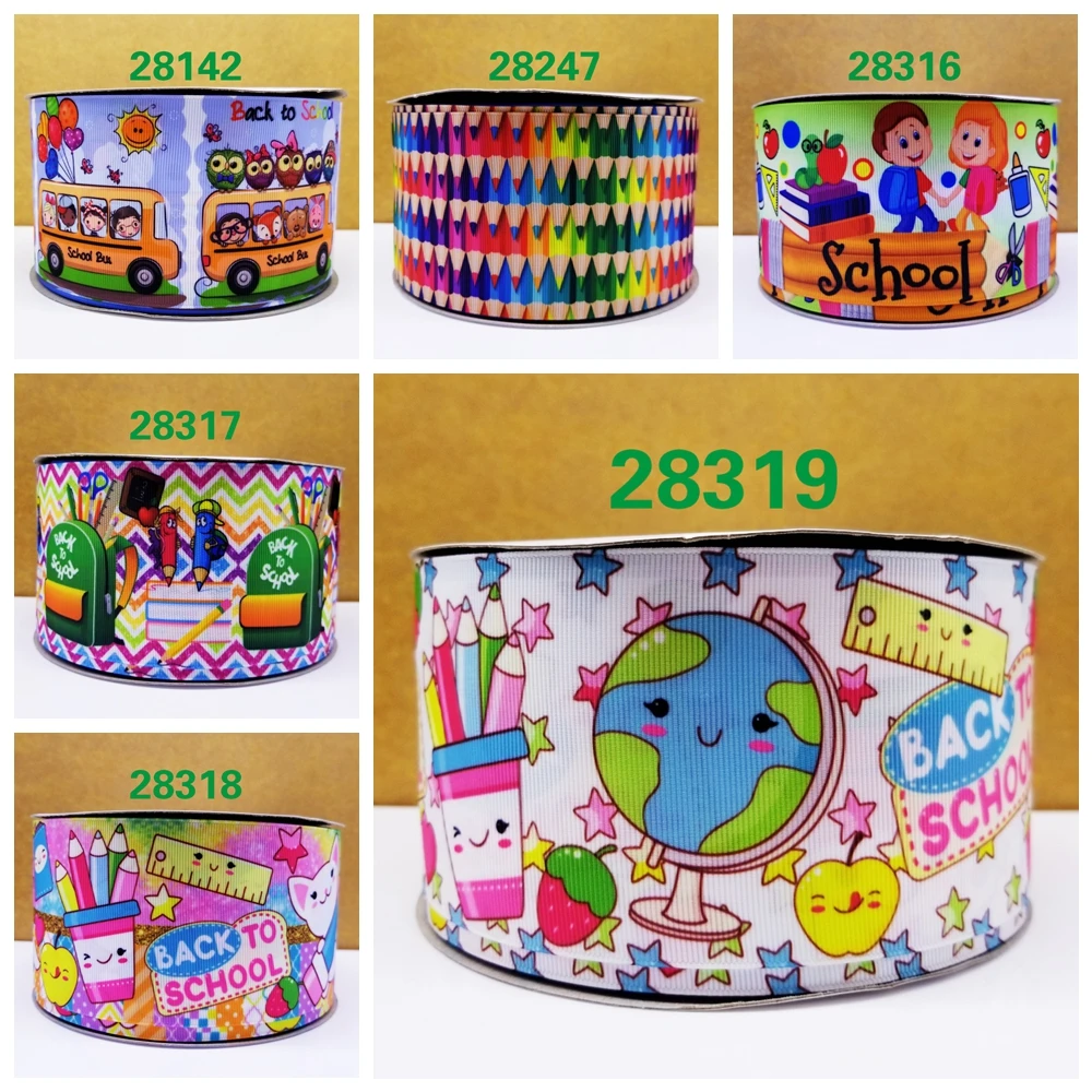 

Free shipping 2019 new arrival 50yards cartoon printed grosgrain ribbons 28318